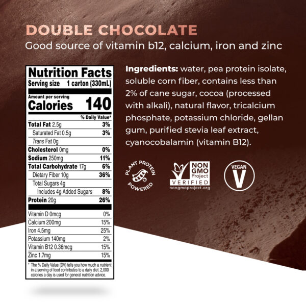 Evolve Double Chocolate Plant Based Protein Shake 4 Protein Shakes (Pack of 3) - Image 8
