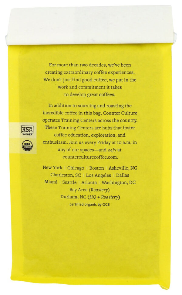 Counter Culture Organic Apollo Whole Bean Coffee 12 oz (Pack of 6) - Image 2