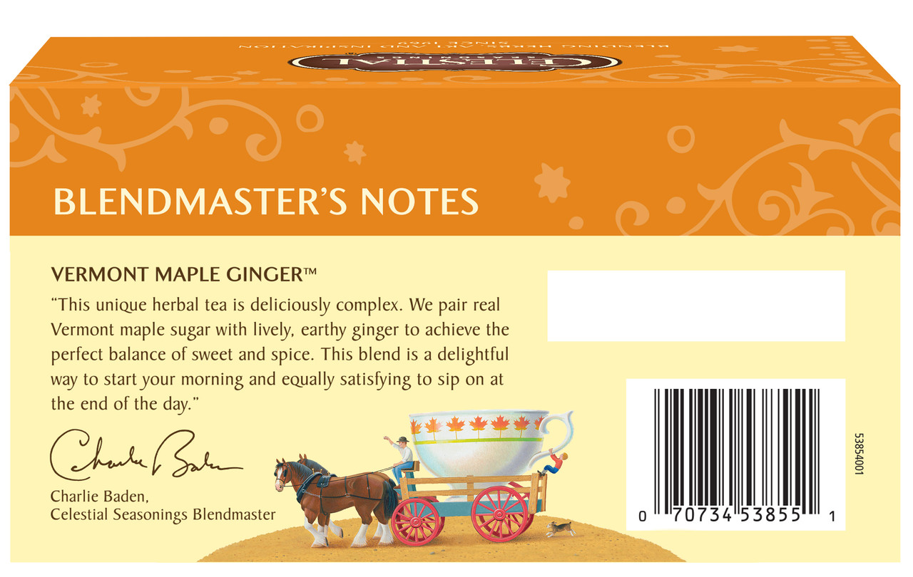 Celestial Seasonings Vermont Maple Ginger Herbal Tea 20 Tea Bags (Pack of 6 Boxes) - Image 2