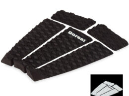 DORSAL Five 5 Piece EVA Surfboard Deck Traction Pads with Kicker Tail for Stomp Skimboards, Surf Boards, Fish Board, Funboard Black/White