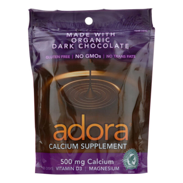 Adora Dark Chocolate Calcium Supplement 30 Chocolate Disks