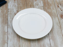 Set Of 6 Professional Rolled Rim White Dessert Plate 8" inch | 20 Cm