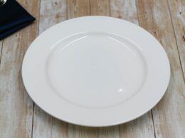 Professional Rolled Rim White Dinner Plate 9" inch | 23 Cm