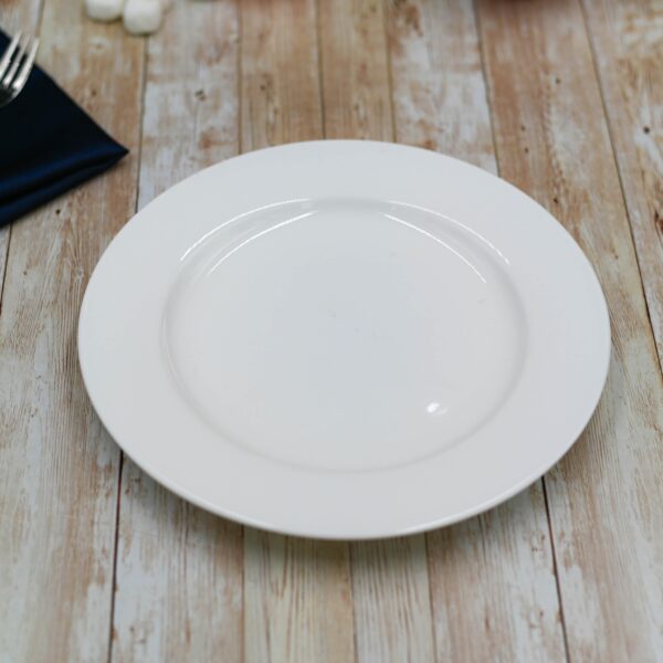 Professional Rolled Rim White Dinner Plate 9" inch | 23 Cm