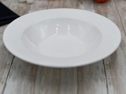 Professional Rolled Rim White Deep Plate 9" inch | 14 Oz