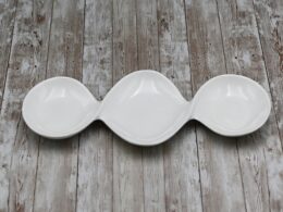 White Divided Sauce Dish 14.5" inch | 37 Cm