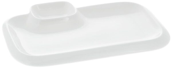 White Rectangular Plate With Sauce Compartment 10" inch X 6" inch| - Image 4