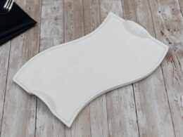 Flat Porcelain White Dish With Handles 10" inch | 26 Cm