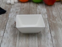 White Square Snack / Sauce Dish 4" inch X 3.75" inch X 2" inch |5 Fl Oz