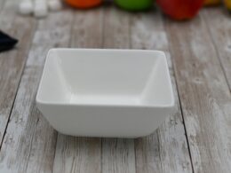 White Square Snack / Sauce Dish 4.75" inch X 4.5" inch X 2.5" inch |11 Fl Oz