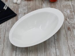 White Ceaser Salad Bowl 11" inch X 7.5 | 27.5 X 18.5 Cm