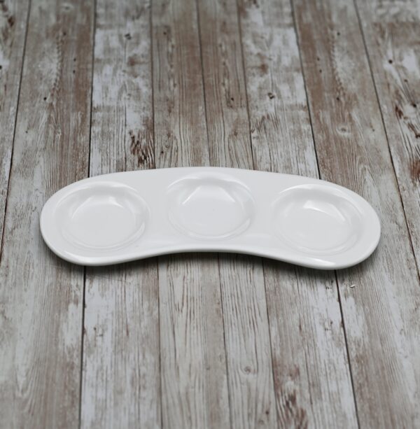 A Mignardises (Petit Four) Serving Set With Bamboo Oval Tray And Porcelain Dishes To Match - Image 5