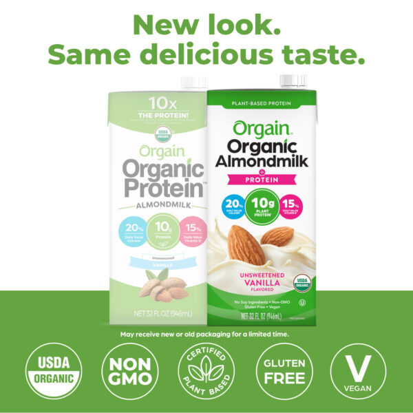 Orgain Organic Unsweetened Vanilla Almond Milk 32 oz (Pack of 6) - Image 4