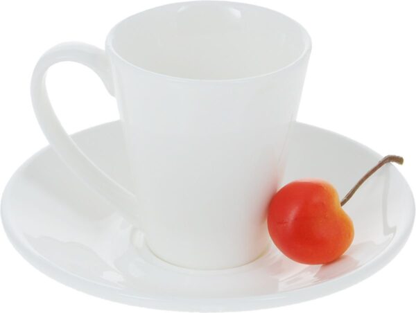 White 4 Oz | 110 Ml Coffee Cup & Saucer - Image 5