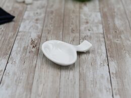 White Chopstick Rest With Saucer