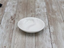 Round White Ying Yang Divided Soy Dish 3.5" inch | 9 Cm