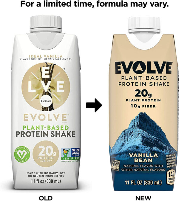 Evolve Vanilla Bean Plant Based Protein Shake 4 Protein Shakes (Pack of 3) - Image 3