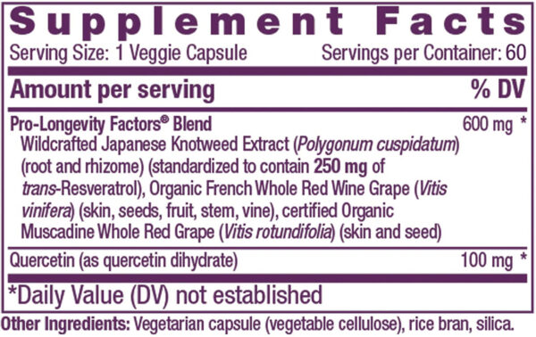 Reserveage Resveratrol 250 mg 60 Capsules - Image 3