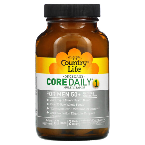 Country Life CoreDaily Multivitamin for Men 50+ 60 Tablets - Image 4
