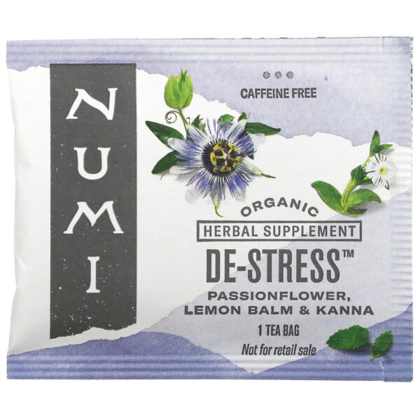 Numi Organic Caffeine Free De-Stress Herbal Tea 16 Tea Bags (Pack of 6 Boxes) - Image 3