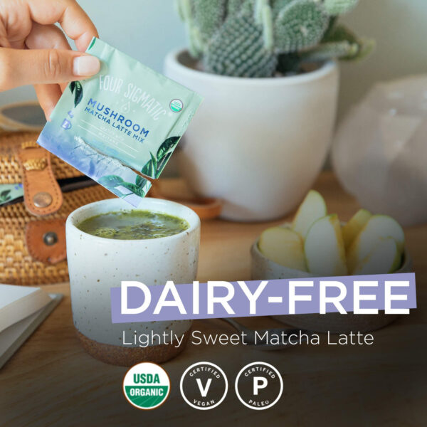 Four Sigmatic Organic Matcha Latte Mix with Lion's Mane 10 Packets - Image 6