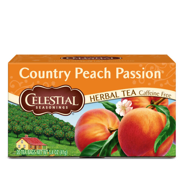 Celestial Seasonings Country Peach Passion Herbal tea 20 Tea Bags (Pack of 6 Boxes)