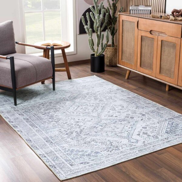 Barny Gray Denim Washable Rug - Image 3