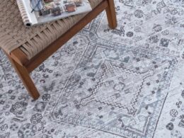 Barny Gray Denim Washable Rug
