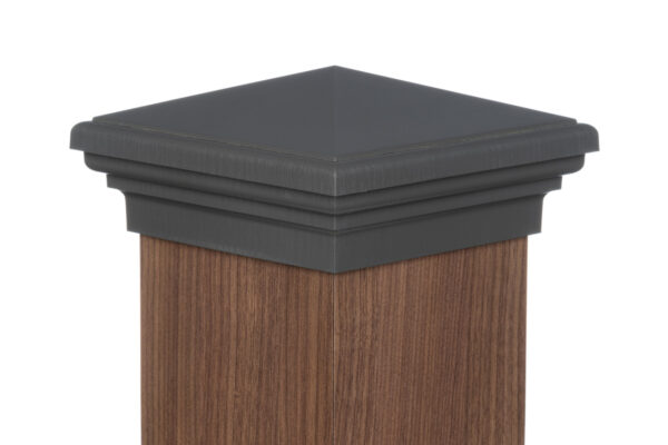 6x6 Post Cap |  Gray Pyramid Top - Image 2