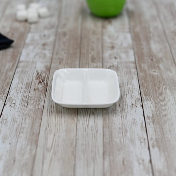 Rectangle White Soy Dish 3.25" inch X 3.25" inch | - Image 2