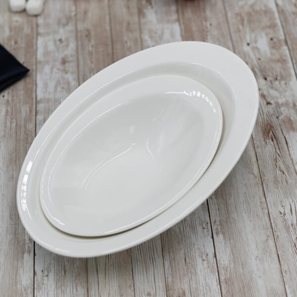 White Ceaser Salad Bowl 8.5" inch X 6" inch | 21 X 14.5 Cm - Image 3