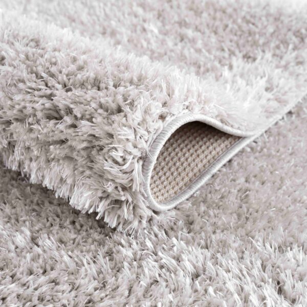 Faina Solid Light Gray Shag Rug Washable - Image 2