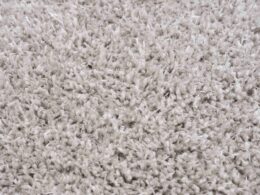 Faina Solid Light Gray Shag Rug Washable