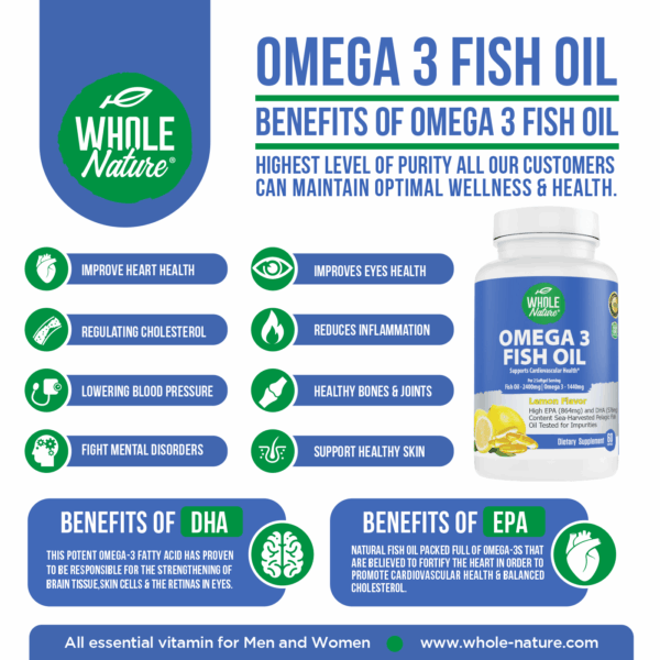 Whole Nature Omega 3 Fish Oil 2400mg (2PK) - Image 3