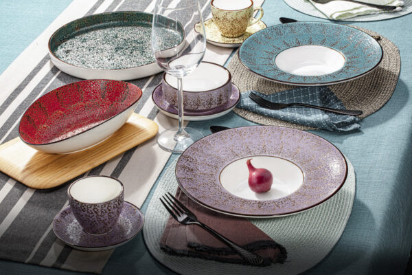 Violet / Lavender Porcelain Deep Soup or Salad Plate 10.5" inch | 8 Fl Oz | - Image 3