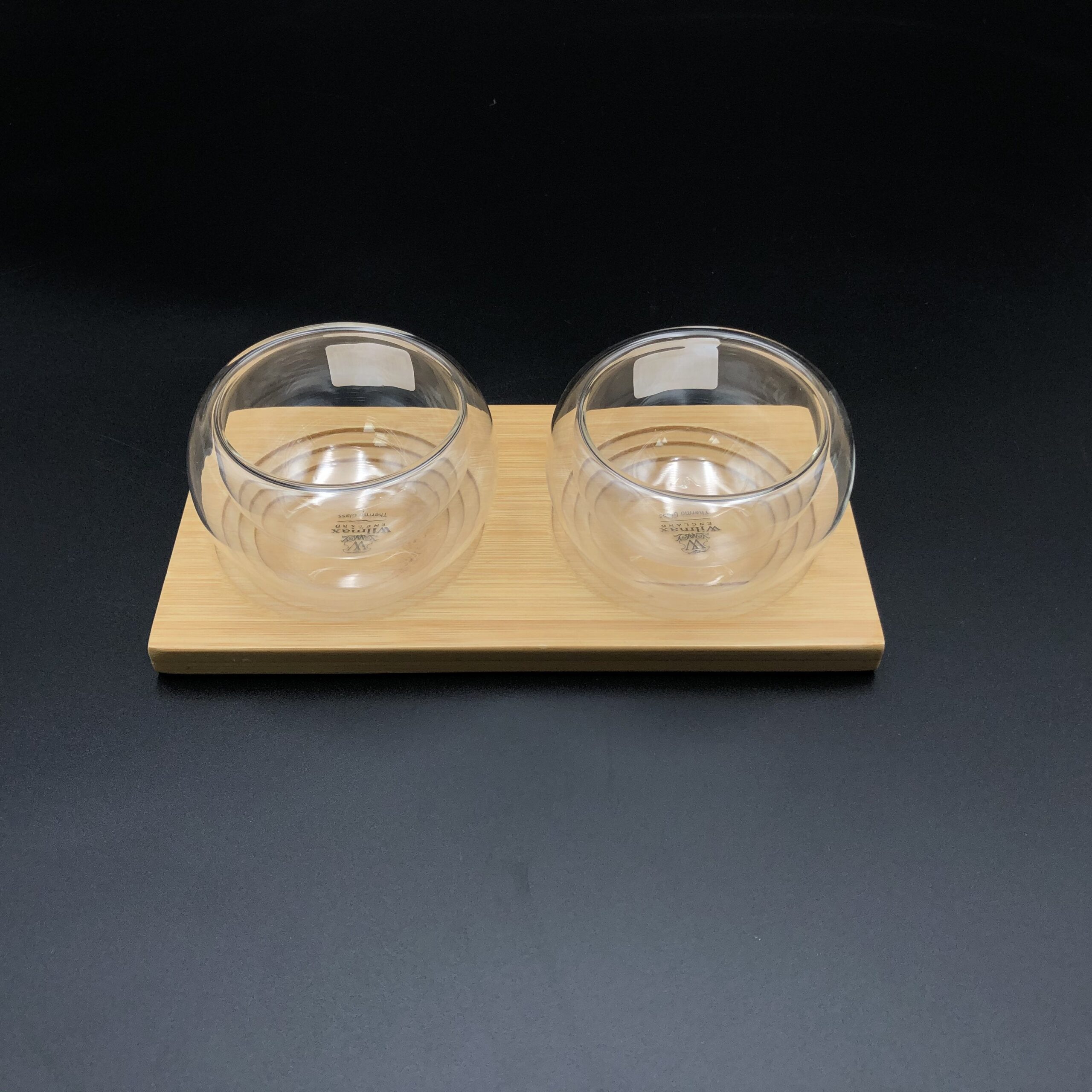 A Set Of 3 Bamboo Double Trays With 6 Doublewalled Thermo Bowls To Match - Image 2