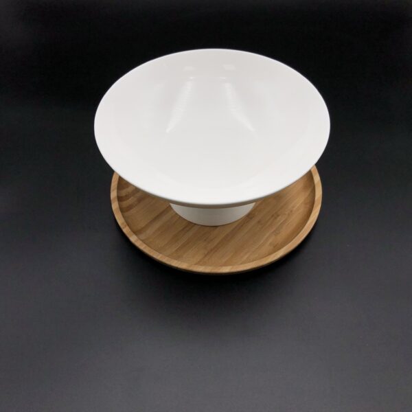 Fine Porcealim Fruit Vase With A10 Inch Bamboo Tray - Image 3