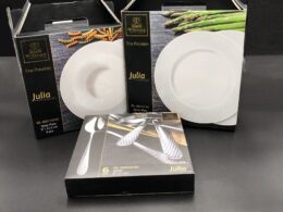 Fine Julia Porcelain Deep Plate Dinnerware Set For 6 Including 10" inch Charger Plate