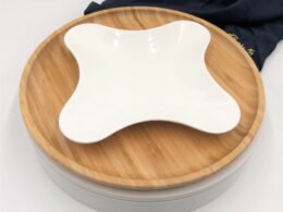 Bamboo And Fine Porcelain 4 Sided Star Dish/plate Setting