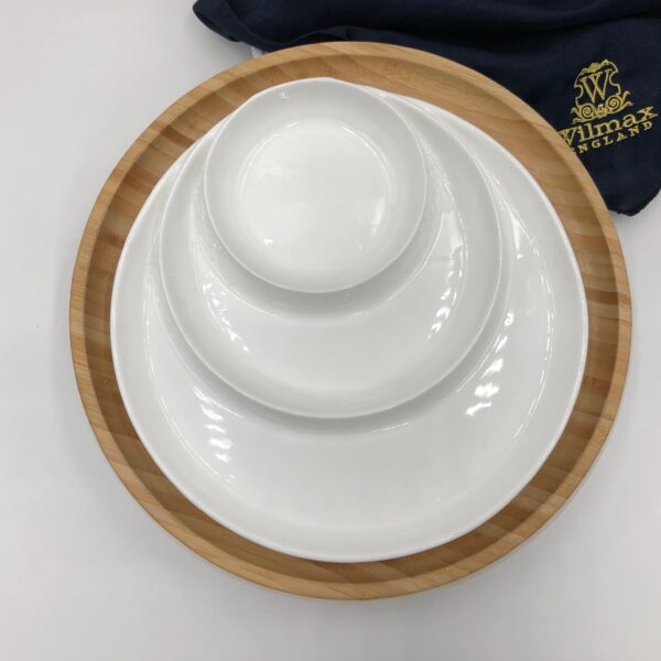 Bamboo And Fine Porcelain 3 Section Divided Dish/plate Setting - Image 2