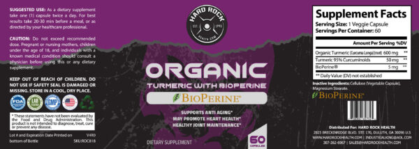 Turmeric with BioPerine - 650mg (100% Organic) - Image 3