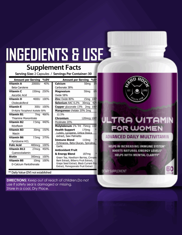 Ultra Vitamin for Women- Daily Multivitamins - Image 2