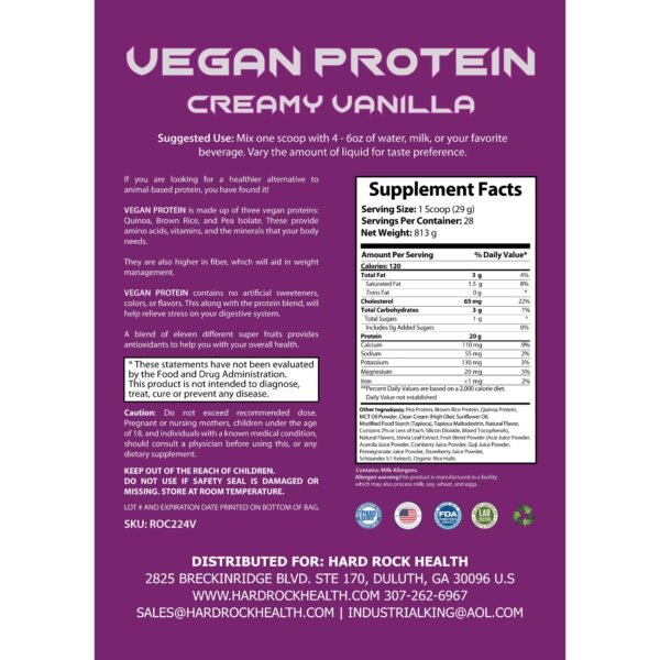 Organic Vegan Protein- Hard Rock Health® - Image 3