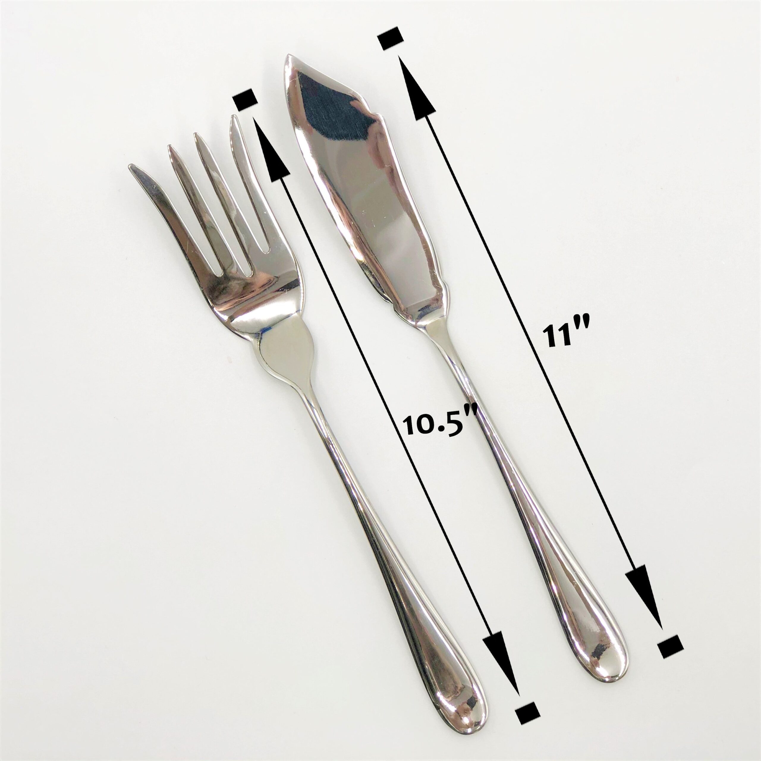 Stainless Steel Fish Serving Knife And Serving Fork Two (2) Piece Serving Set Great For Entertaining - Image 2