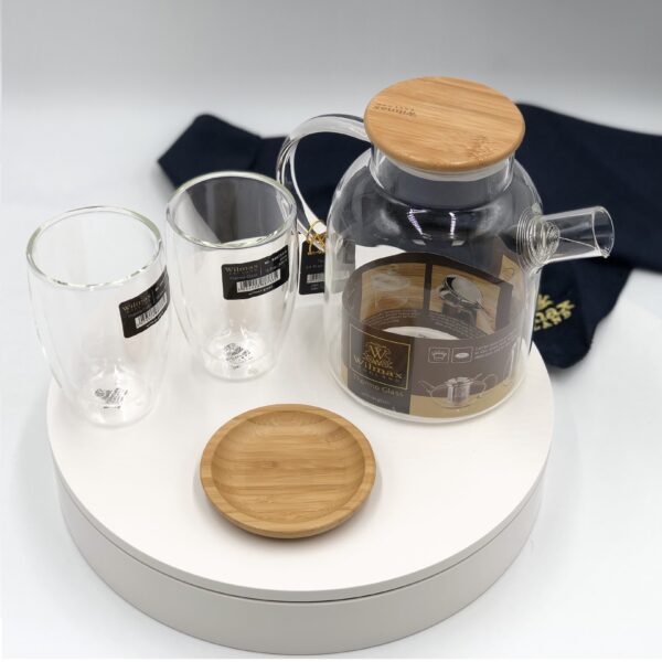 4 Piece Thermo Glass Asian Tea Entertaining Set For 2 - Image 2