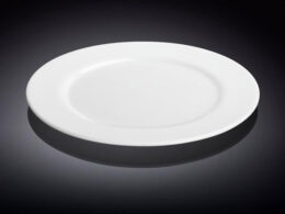 Set Of 6 Professional Rolled Rim White Dinner Plate 10" inch | 25.5 Cm