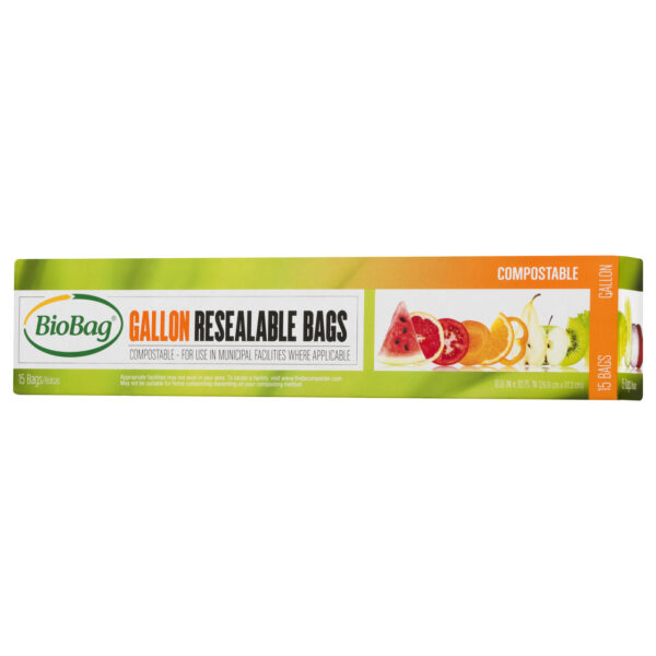 Biobag Gallon Resealable Bags 15 Bags (Pack of 12 Boxes) - Image 3