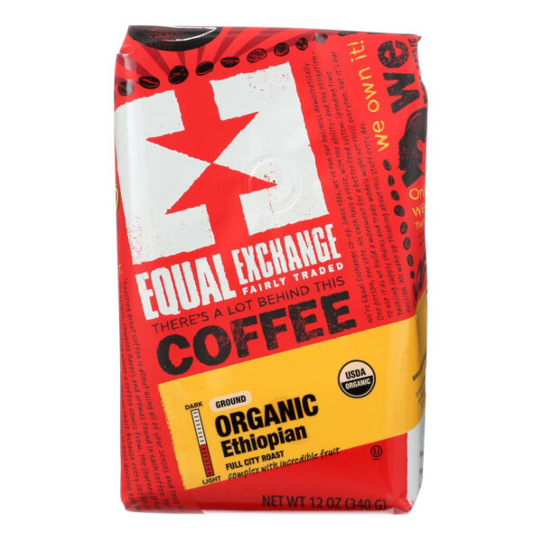 Equal Exchange Organic Ethiopian Ground Coffee 12 oz (Pack of 6)