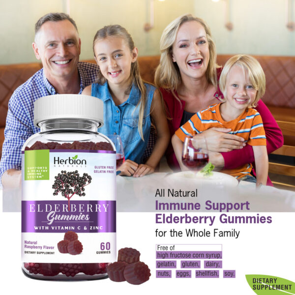 Herbion Naturals Elderberry Gummies 60 Gummies - Image 4