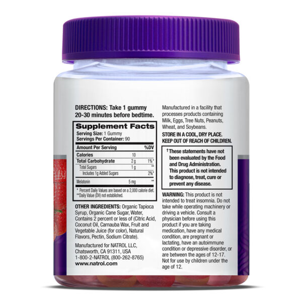 Natrol Melatonin Sleep 5 mg Strawberry Gummies 90 Gummies - Image 4